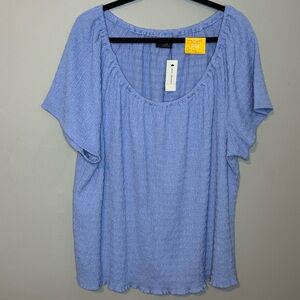 Lane Bryant Soft Blue Textured Top